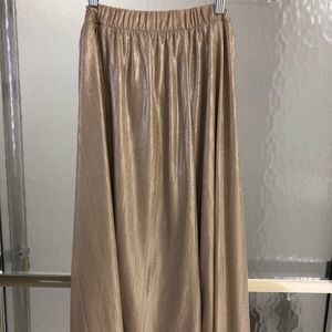 Midi gold flounce skirt